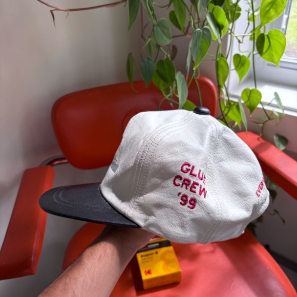 vintage CN Railway Glue Crew 1999 Leather trucker hat snapback RARE trains - Picture 5 of 9